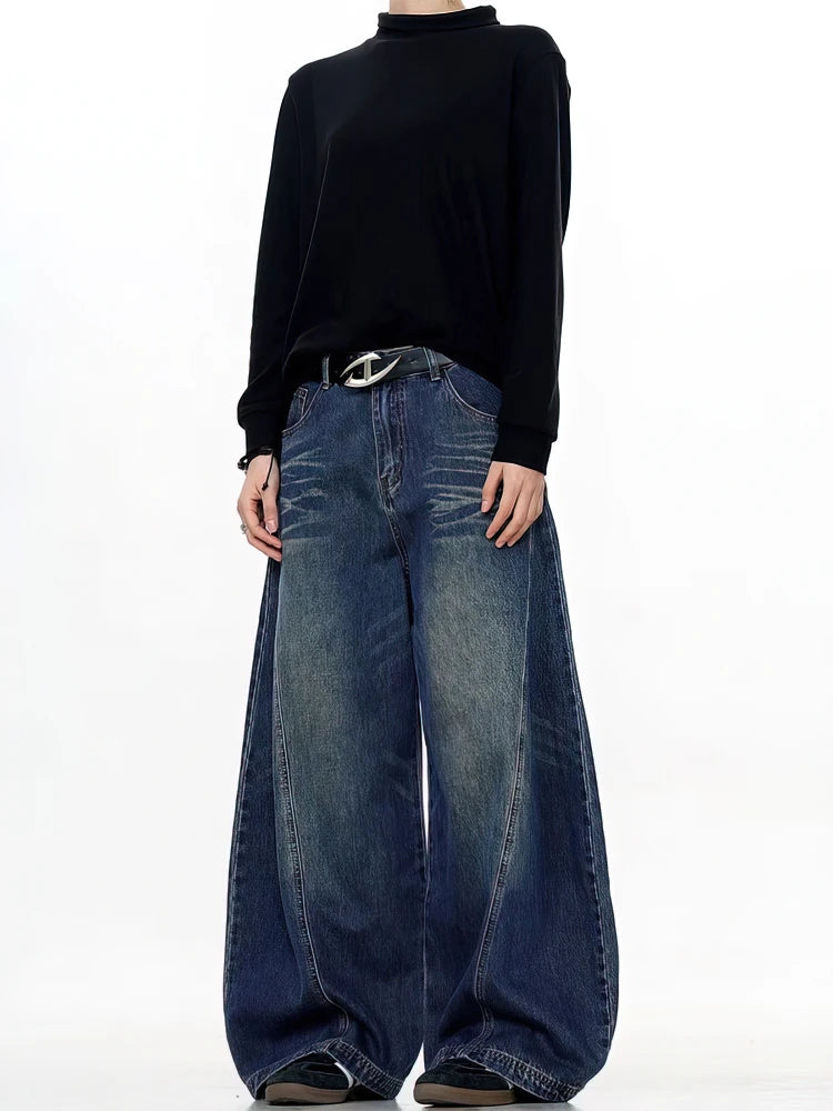 جينز أسود فضفاض عتيق